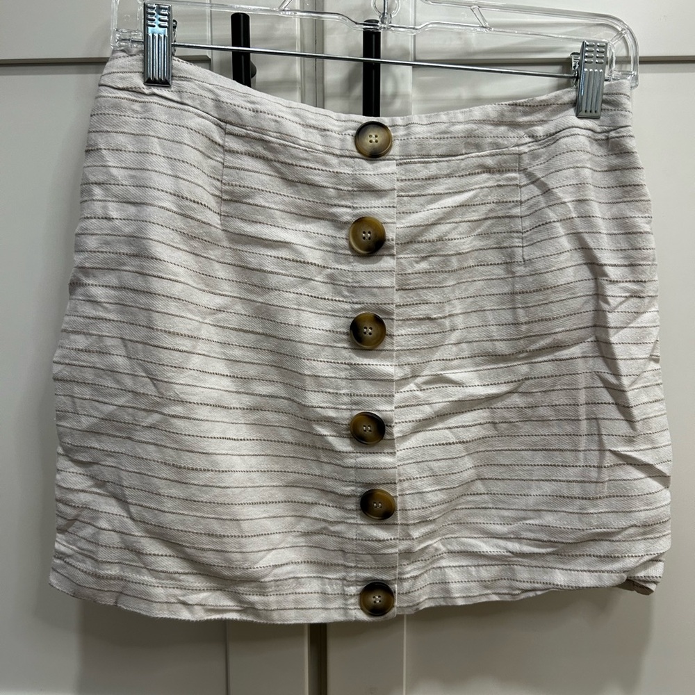 Striped Button-Front Skirt - Picture 2 of 4